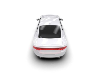 Beyaz zemin üzerinde izole edilmiş 3D resimleme spor araba