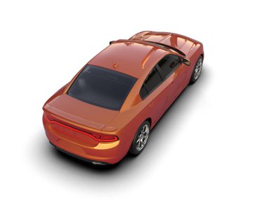 Beyaz zemin üzerinde izole edilmiş 3D resimleme spor araba