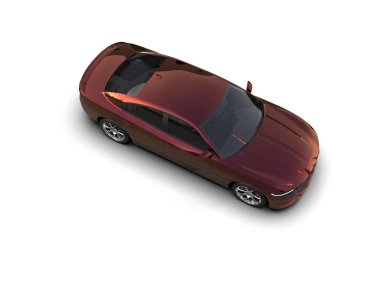 Beyaz zemin üzerinde izole edilmiş 3D resimleme spor araba