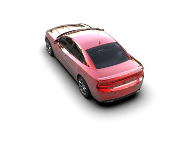 Beyaz zemin üzerinde izole edilmiş 3D resimleme spor araba