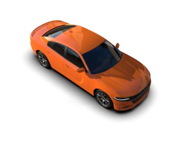 Beyaz zemin üzerinde izole edilmiş 3D resimleme spor araba