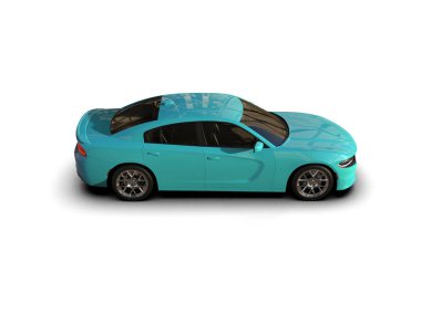 Beyaz zemin üzerinde izole edilmiş 3D resimleme spor araba