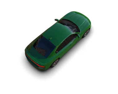 Beyaz zemin üzerinde izole edilmiş 3D resimleme spor araba