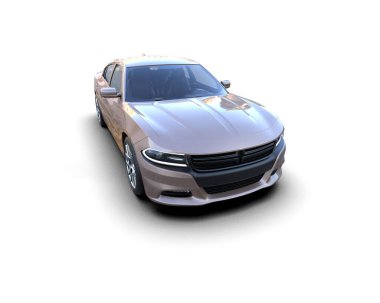 Beyaz zemin üzerinde izole edilmiş 3D resimleme spor araba