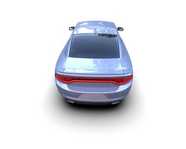 Beyaz zemin üzerinde izole edilmiş 3D resimleme spor araba