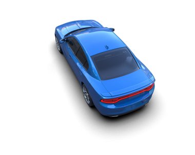 Beyaz arka planda izole edilmiş bir spor araba. 3d oluşturma 