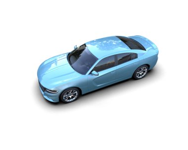 Beyaz arka planda izole edilmiş bir spor araba. 3d oluşturma 