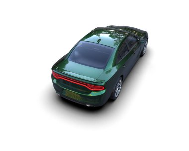 Beyaz arka planda izole edilmiş bir spor araba. 3d oluşturma 