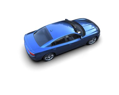 Beyaz arka planda izole edilmiş bir spor araba. 3d oluşturma 