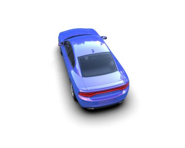 Beyaz arka planda izole edilmiş bir spor araba. 3d oluşturma 