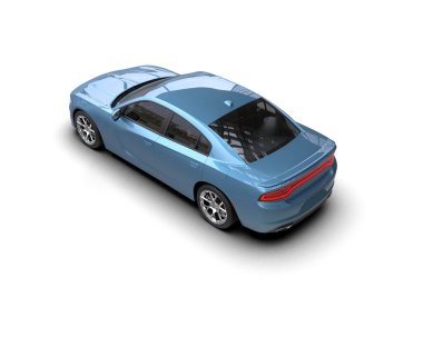 Beyaz arka planda izole edilmiş bir spor araba. 3d oluşturma 