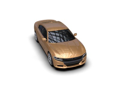 Beyaz arka planda izole edilmiş bir spor araba. 3d oluşturma 