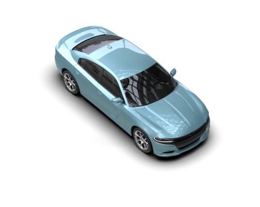 Beyaz arka planda izole edilmiş bir spor araba. 3d oluşturma 
