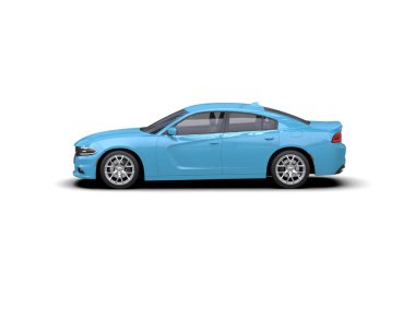 Beyaz arka planda izole edilmiş bir spor araba. 3d oluşturma 