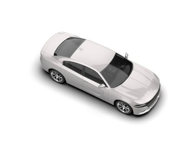 Beyaz arka planda izole edilmiş bir spor araba. 3d oluşturma 