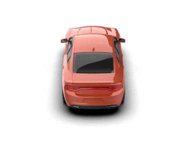 Beyaz arka planda izole edilmiş bir spor araba. 3d oluşturma 