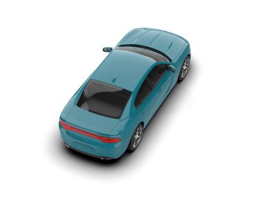 Beyaz arka planda izole edilmiş bir spor araba. 3d oluşturma 