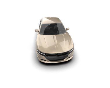 Beyaz arka planda izole edilmiş bir spor araba. 3d oluşturma 