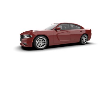 Beyaz arka planda izole edilmiş bir spor araba. 3d oluşturma 