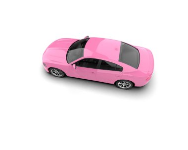 Beyaz arka planda izole edilmiş bir spor araba. 3d oluşturma 