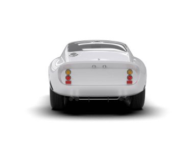 Beyaz zemin üzerinde izole edilmiş 3D resimleme spor araba