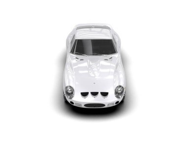 Beyaz zemin üzerinde izole edilmiş 3D resimleme spor araba