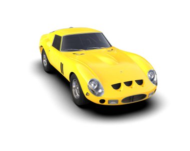 Beyaz zemin üzerinde izole edilmiş 3D resimleme spor araba