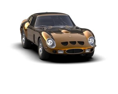 Beyaz zemin üzerinde izole edilmiş 3D resimleme spor araba