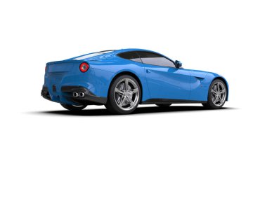 Beyaz zemin üzerinde izole edilmiş 3D resimleme spor araba