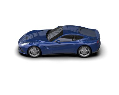 Beyaz zemin üzerinde izole edilmiş 3D resimleme spor araba