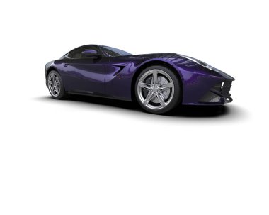 Beyaz zemin üzerinde izole edilmiş 3D resimleme spor araba