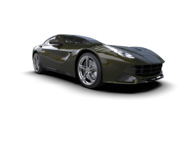 Beyaz zemin üzerinde izole edilmiş 3D resimleme spor araba