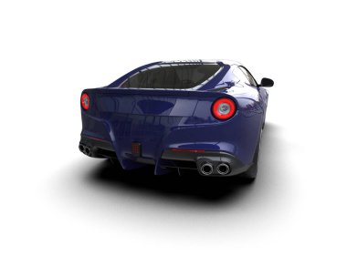 Beyaz zemin üzerinde izole edilmiş 3D resimleme spor araba