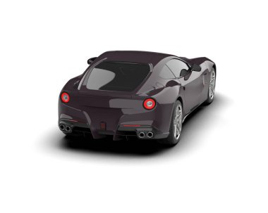 Beyaz zemin üzerinde izole edilmiş 3D resimleme spor araba