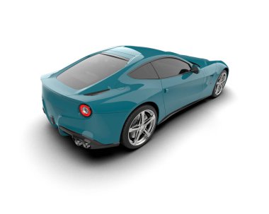 Beyaz zemin üzerinde izole edilmiş 3D resimleme spor araba