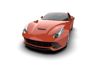 Beyaz zemin üzerinde izole edilmiş 3D resimleme spor araba