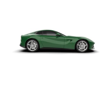 Beyaz zemin üzerinde izole edilmiş 3D resimleme spor araba