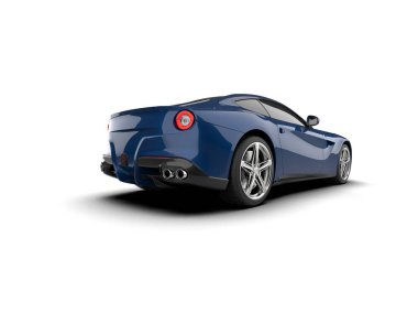 Beyaz zemin üzerinde izole edilmiş 3D resimleme spor araba