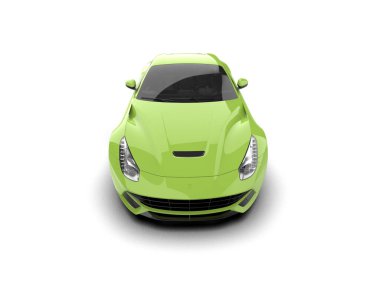 Beyaz zemin üzerinde izole edilmiş 3D resimleme spor araba