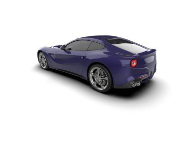 Beyaz zemin üzerinde izole edilmiş 3D resimleme spor araba