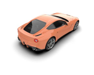 Beyaz zemin üzerinde izole edilmiş 3D resimleme spor araba