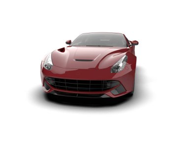 Beyaz zemin üzerinde izole edilmiş 3D resimleme spor araba