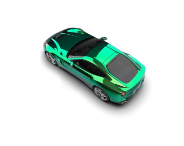 Beyaz zemin üzerinde izole edilmiş 3D resimleme spor araba