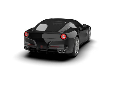 Beyaz zemin üzerinde izole edilmiş 3D resimleme spor araba