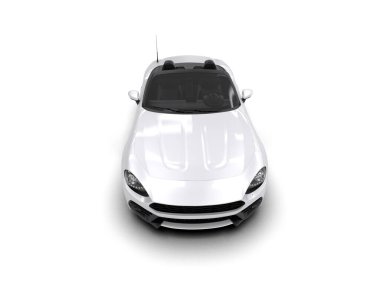 Beyaz zemin üzerinde izole edilmiş 3D resimleme spor araba