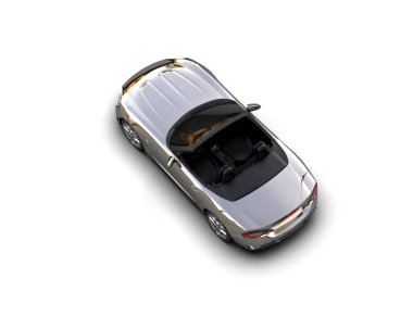 Beyaz zemin üzerinde izole edilmiş 3D resimleme spor araba