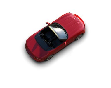 Beyaz zemin üzerinde izole edilmiş 3D resimleme spor araba