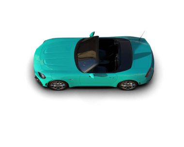 Beyaz zemin üzerinde izole edilmiş 3D resimleme spor araba