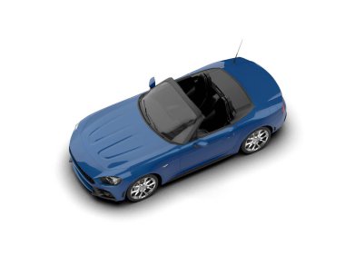 Beyaz zemin üzerinde izole edilmiş 3D resimleme spor araba