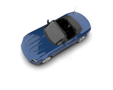 Beyaz zemin üzerinde izole edilmiş 3D resimleme spor araba